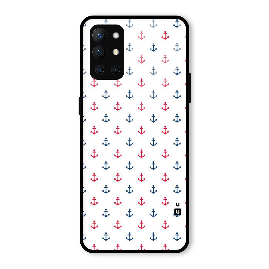 Minimal Anchor Pattern Glass Back Case for OnePlus 9R