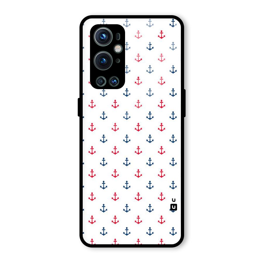 Minimal Anchor Pattern Glass Back Case for OnePlus 9 Pro