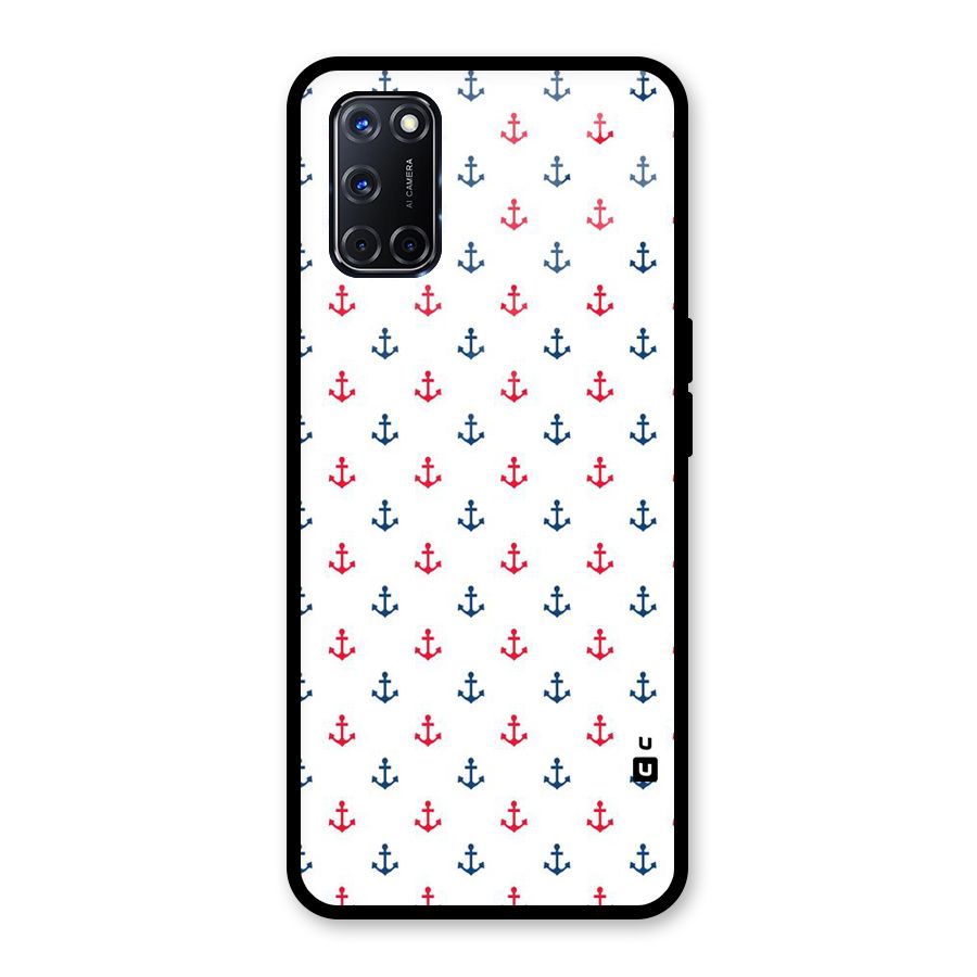 Minimal Anchor Pattern Glass Back Case for Oppo A52