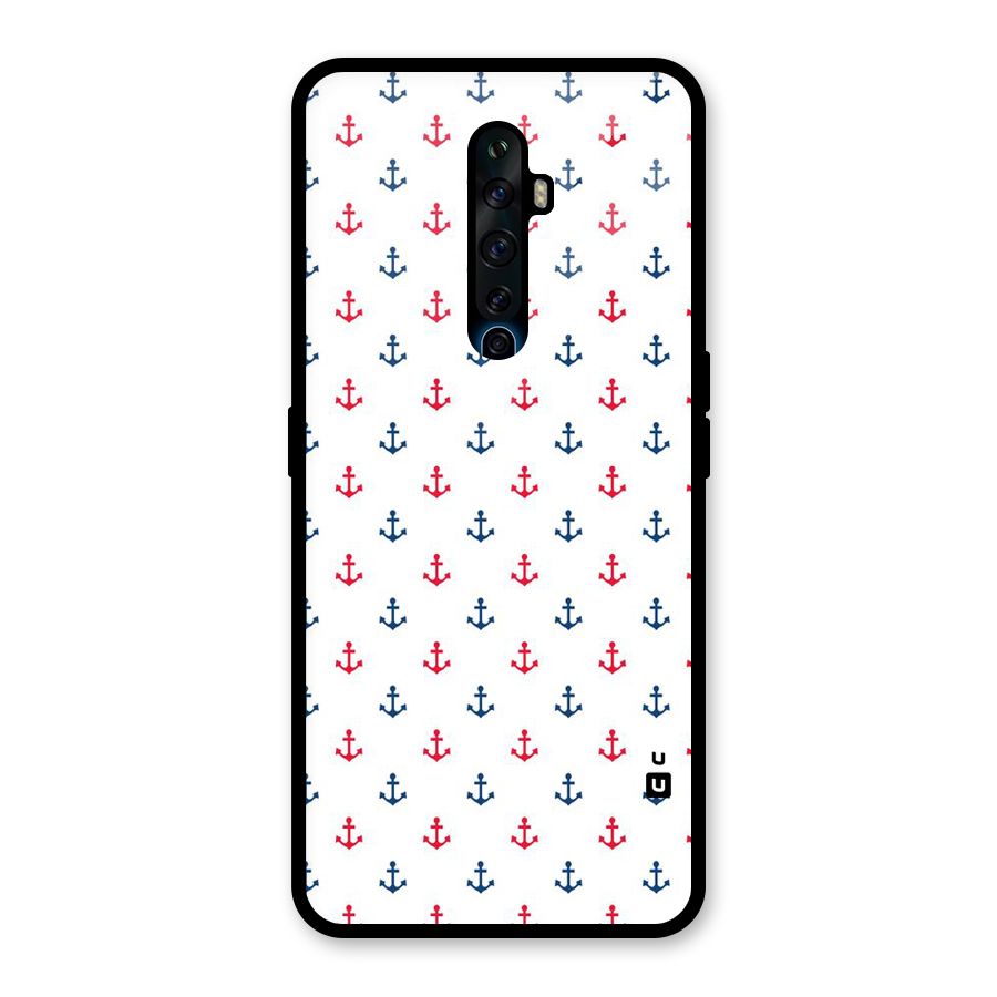 Minimal Anchor Pattern Glass Back Case for Oppo Reno2 Z