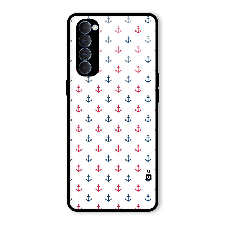 Minimal Anchor Pattern Glass Back Case for Oppo Reno4 Pro