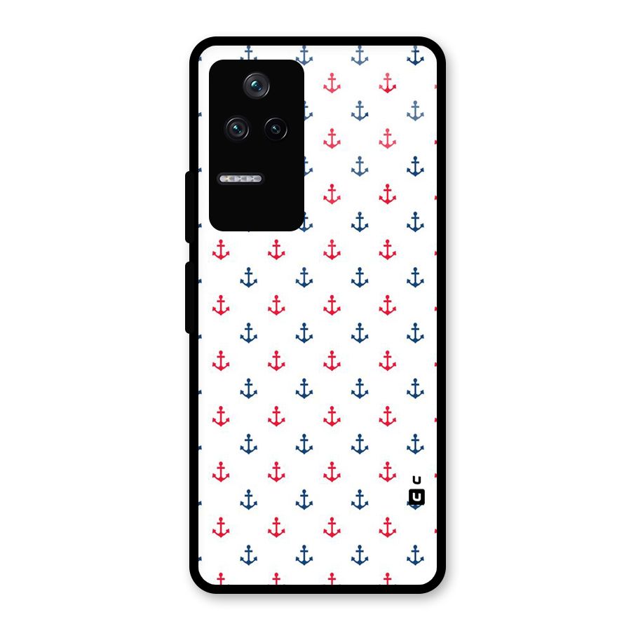 Minimal Anchor Pattern Glass Back Case for Poco F4 5G