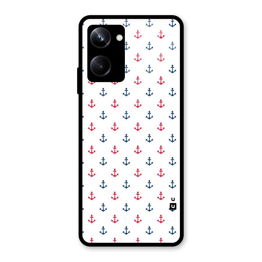Minimal Anchor Pattern Glass Back Case for Realme 10 Pro