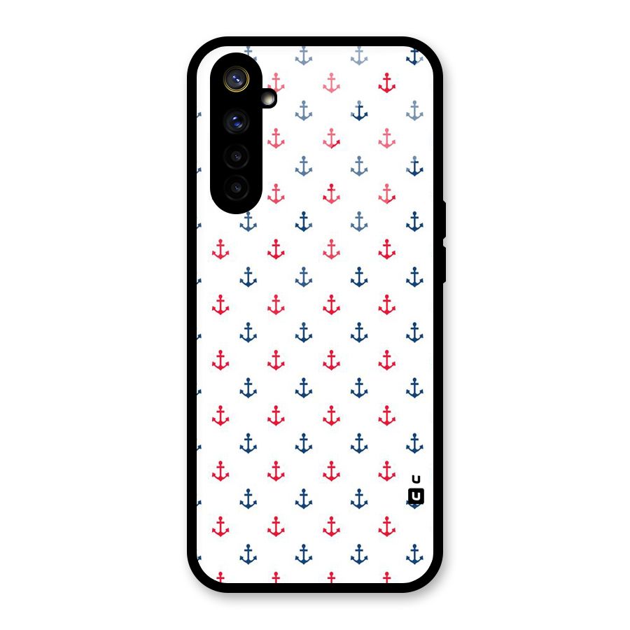Minimal Anchor Pattern Glass Back Case for Realme 6