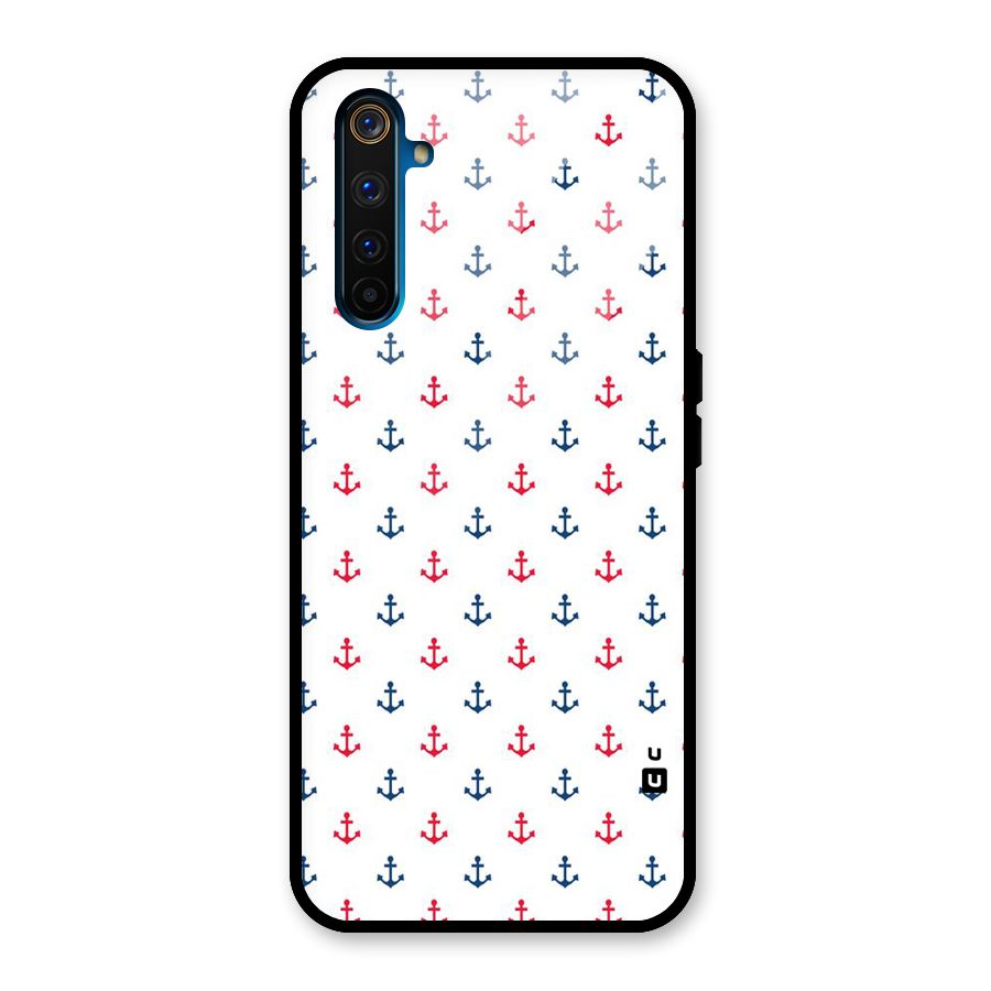 Minimal Anchor Pattern Glass Back Case for Realme 6 Pro