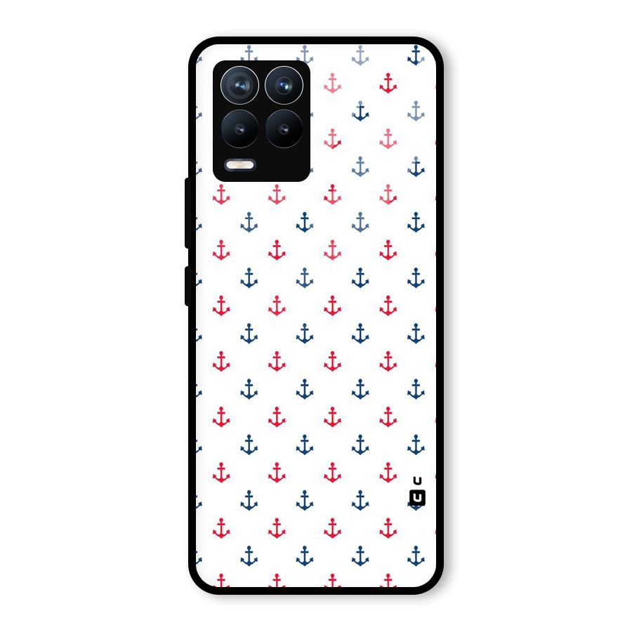 Minimal Anchor Pattern Glass Back Case for Realme 8 Pro