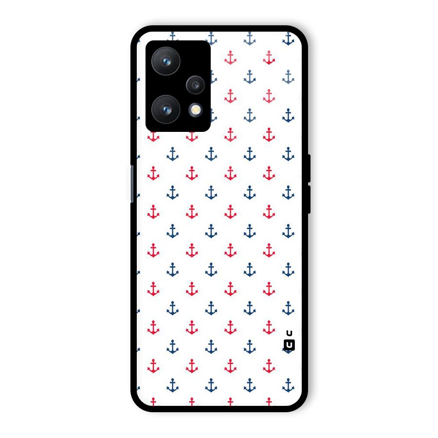 Minimal Anchor Pattern Glass Back Case for Realme 9 Pro 5G