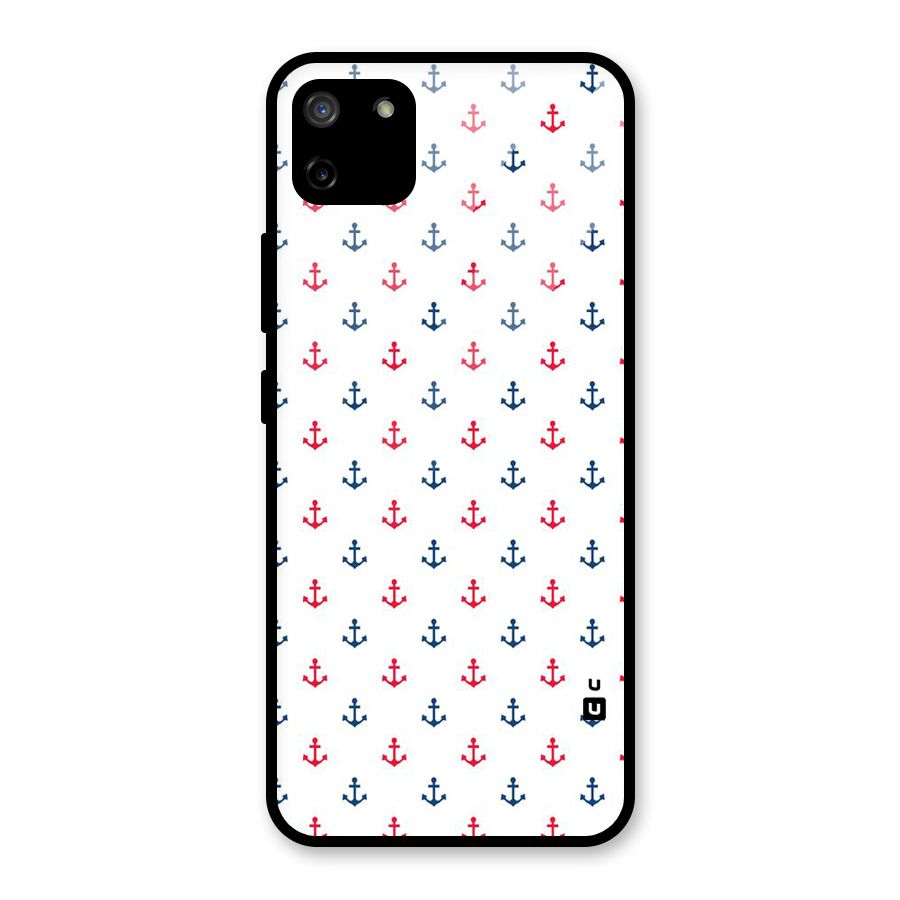Minimal Anchor Pattern Glass Back Case for Realme C11