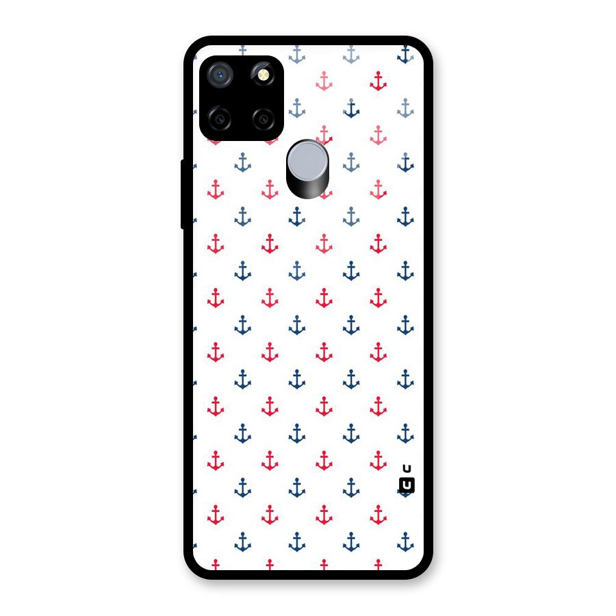 Minimal Anchor Pattern Glass Back Case for Realme C12