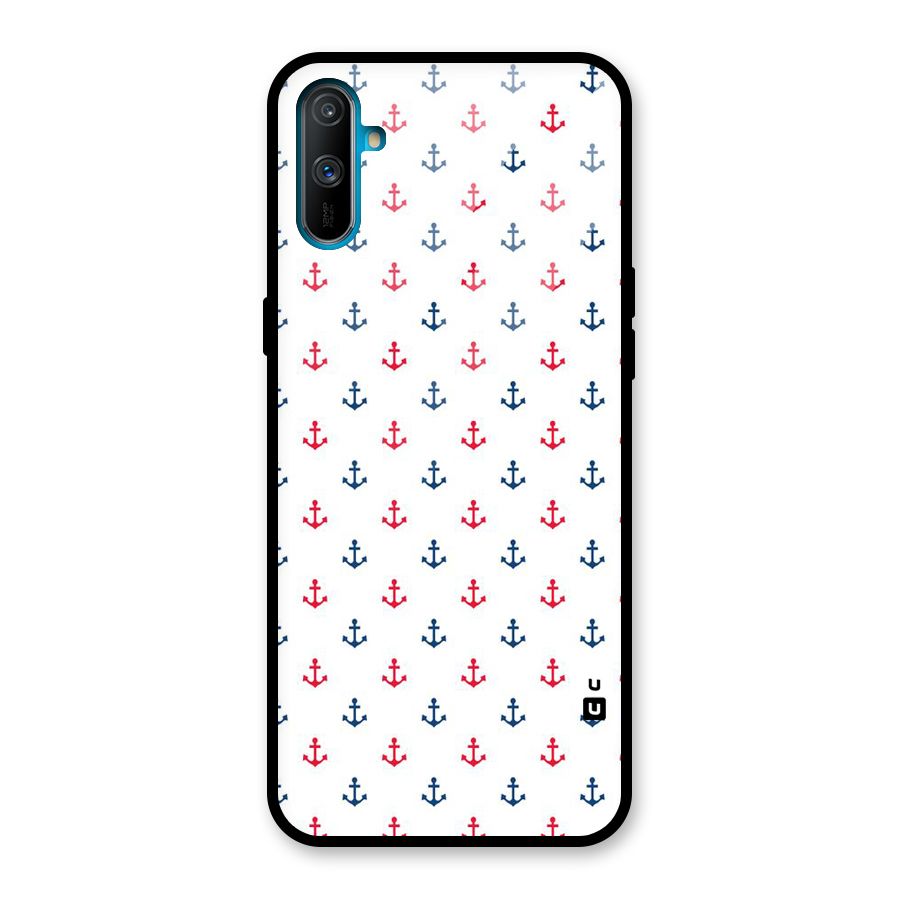 Minimal Anchor Pattern Glass Back Case for Realme C3