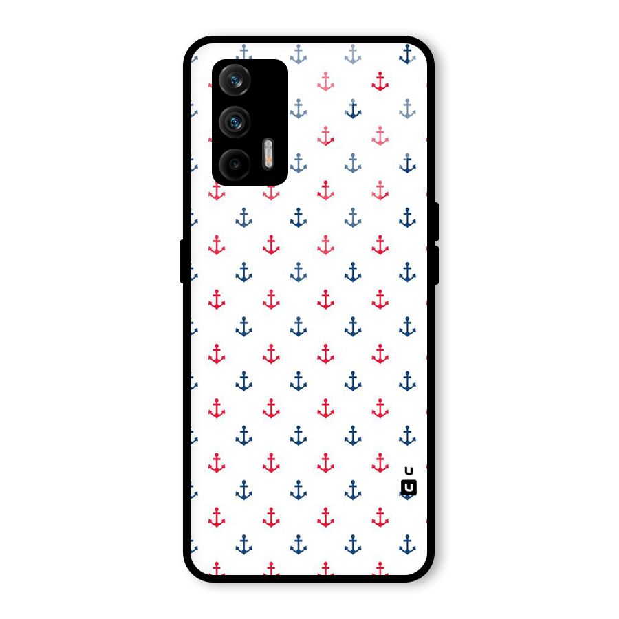 Minimal Anchor Pattern Glass Back Case for Realme GT 5G