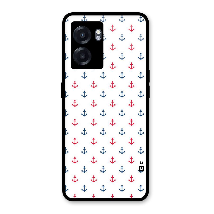 Minimal Anchor Pattern Glass Back Case for Realme Narzo 50 5G
