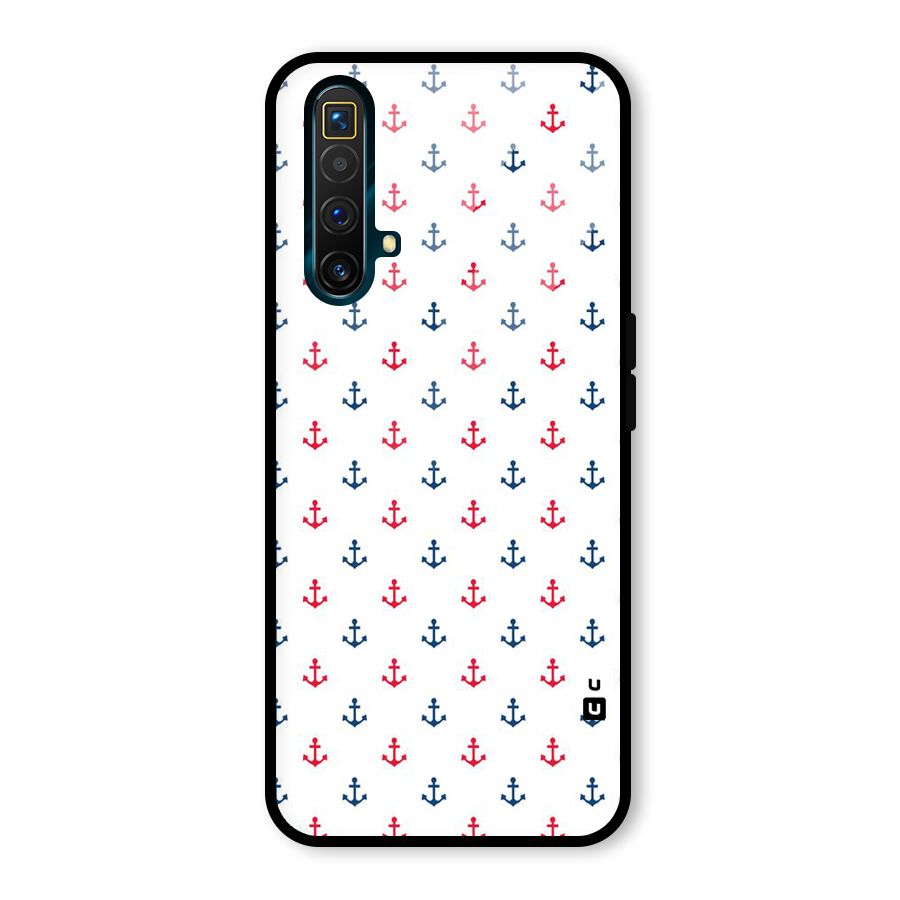 Minimal Anchor Pattern Glass Back Case for Realme X3 SuperZoom