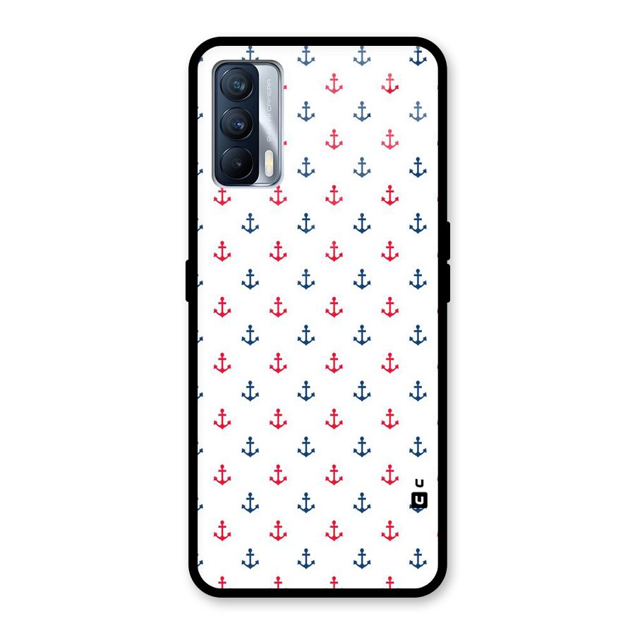 Minimal Anchor Pattern Glass Back Case for Realme X7