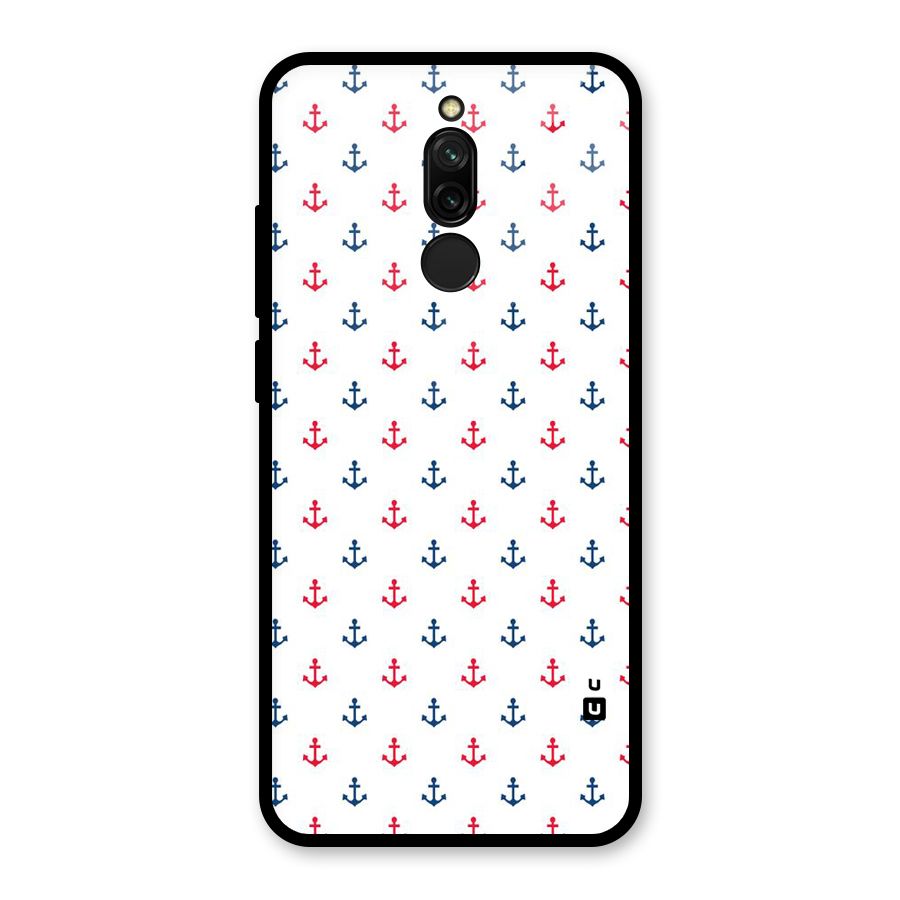 Minimal Anchor Pattern Glass Back Case for Redmi 8