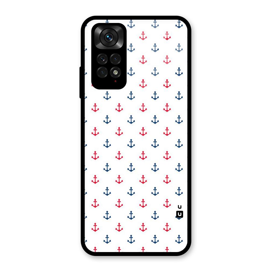 Minimal Anchor Pattern Glass Back Case for Redmi Note 11