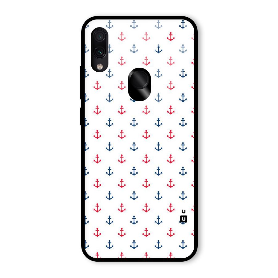 Minimal Anchor Pattern Glass Back Case for Redmi Note 7S
