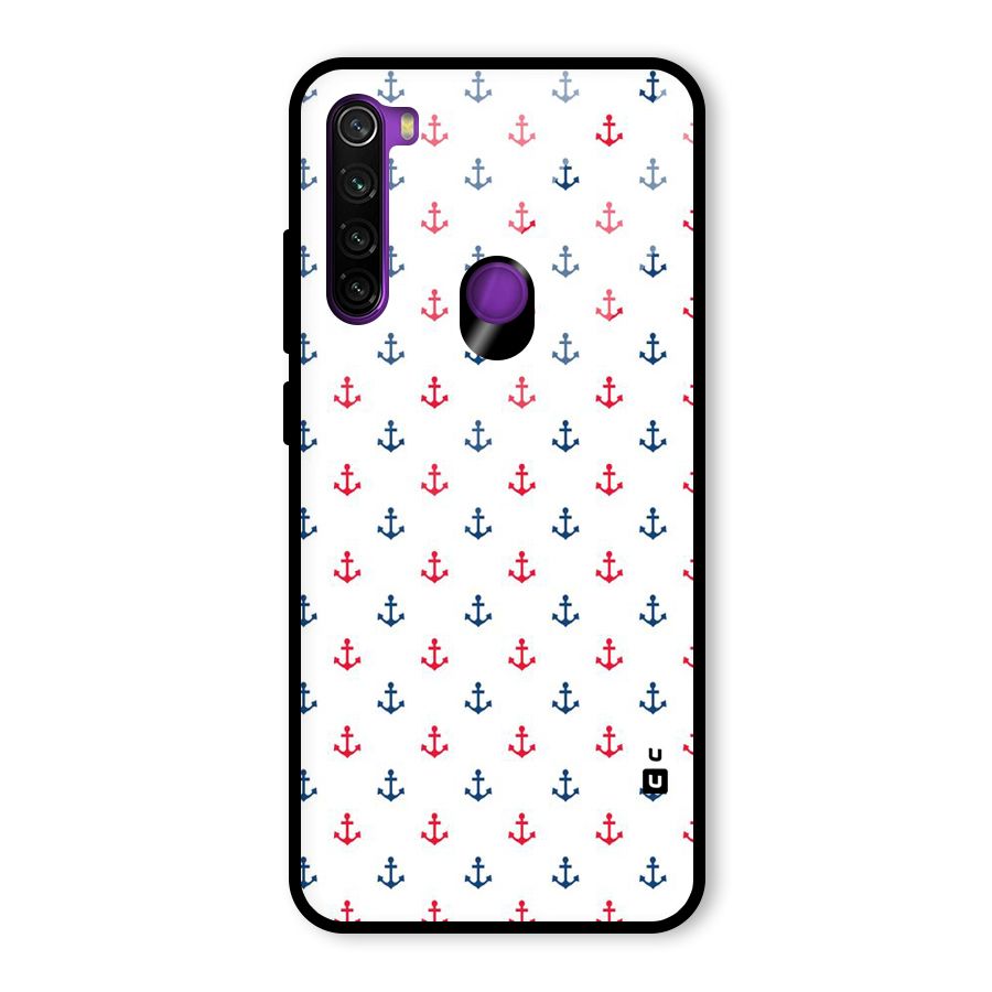 Minimal Anchor Pattern Glass Back Case for Redmi Note 8