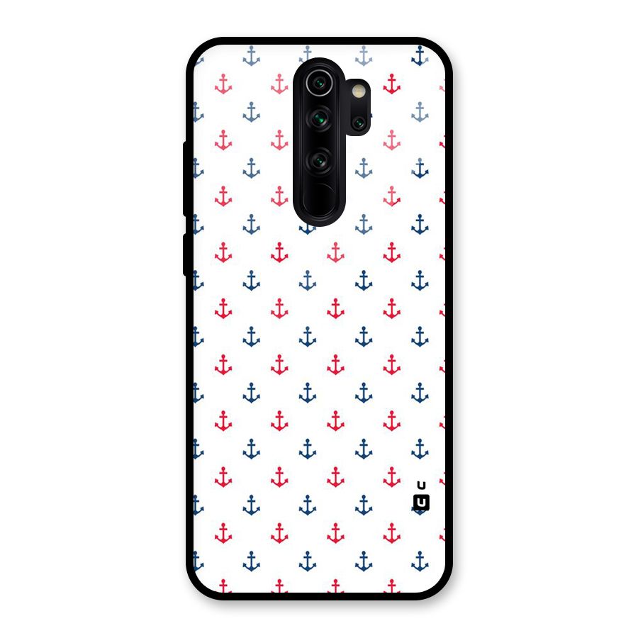 Minimal Anchor Pattern Glass Back Case for Redmi Note 8 Pro