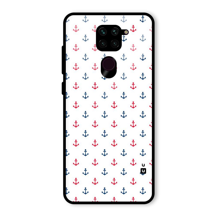 Minimal Anchor Pattern Glass Back Case for Redmi Note 9