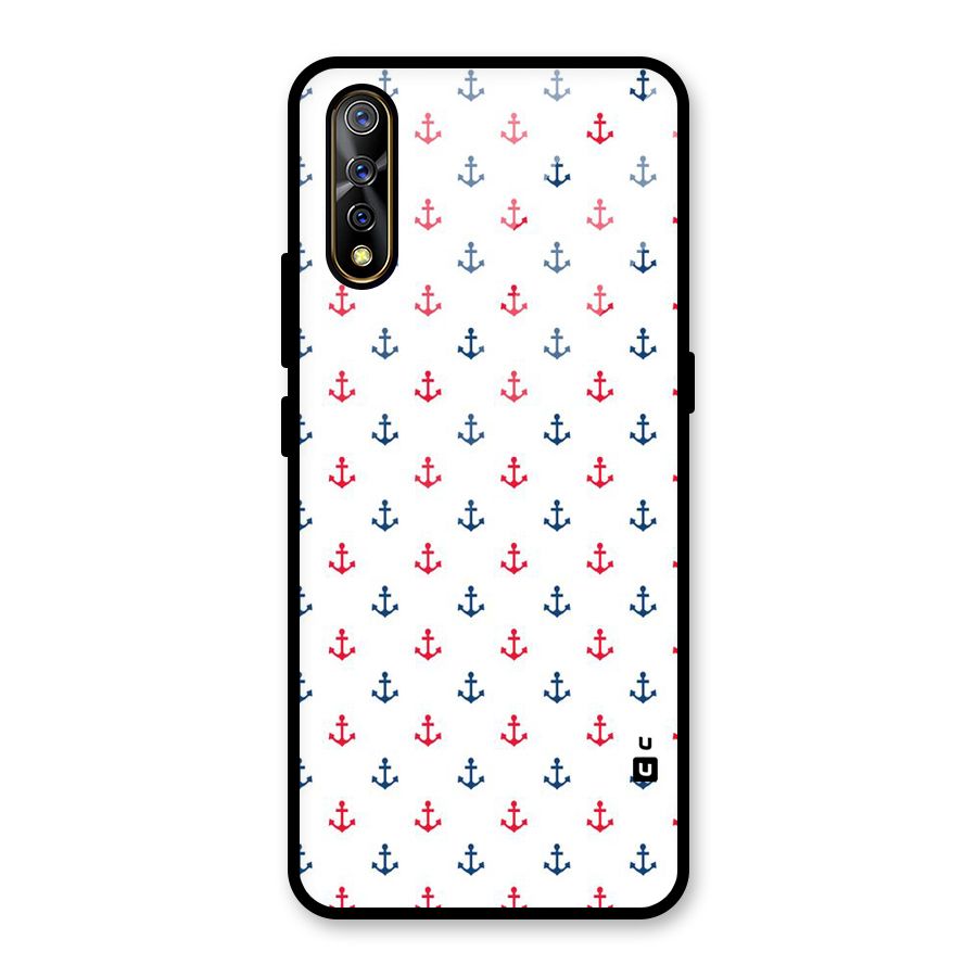 Minimal Anchor Pattern Glass Back Case for Vivo S1