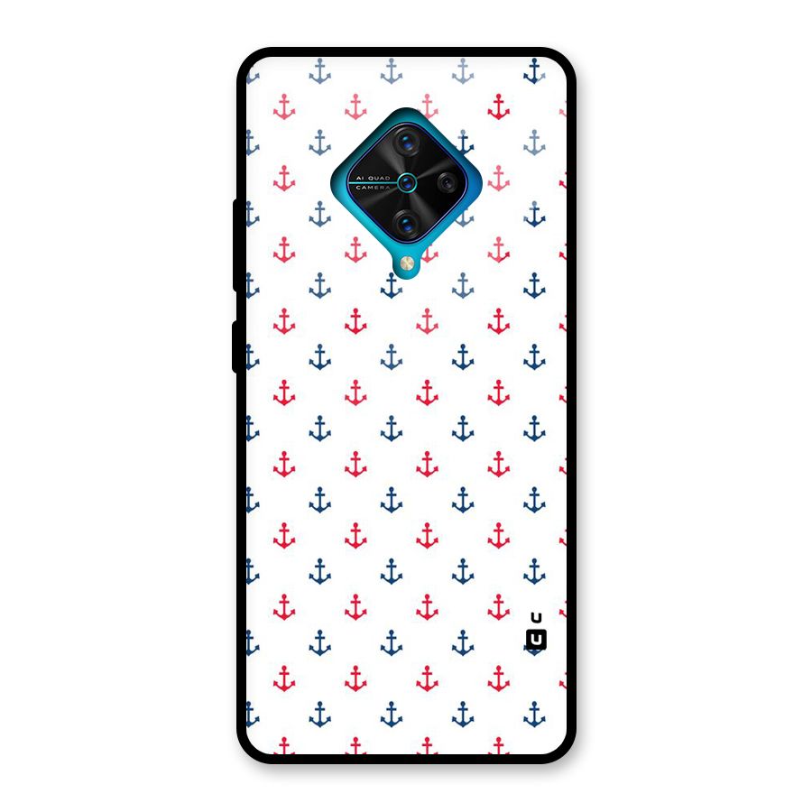 Minimal Anchor Pattern Glass Back Case for Vivo S1 Pro