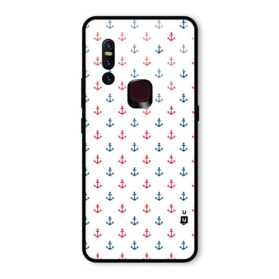 Minimal Anchor Pattern Glass Back Case for Vivo V15