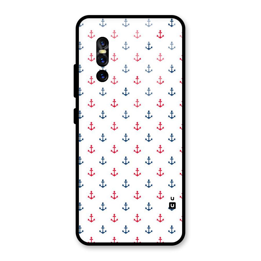Minimal Anchor Pattern Glass Back Case for Vivo V15 Pro