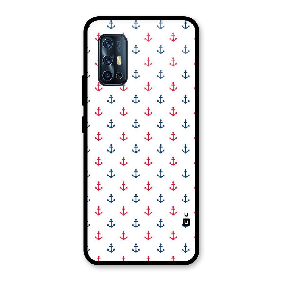 Minimal Anchor Pattern Glass Back Case for Vivo V17