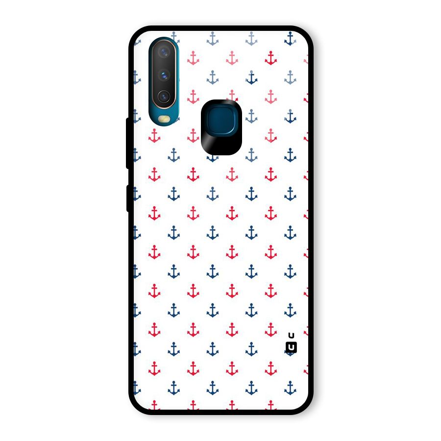 Minimal Anchor Pattern Glass Back Case for Vivo Y15