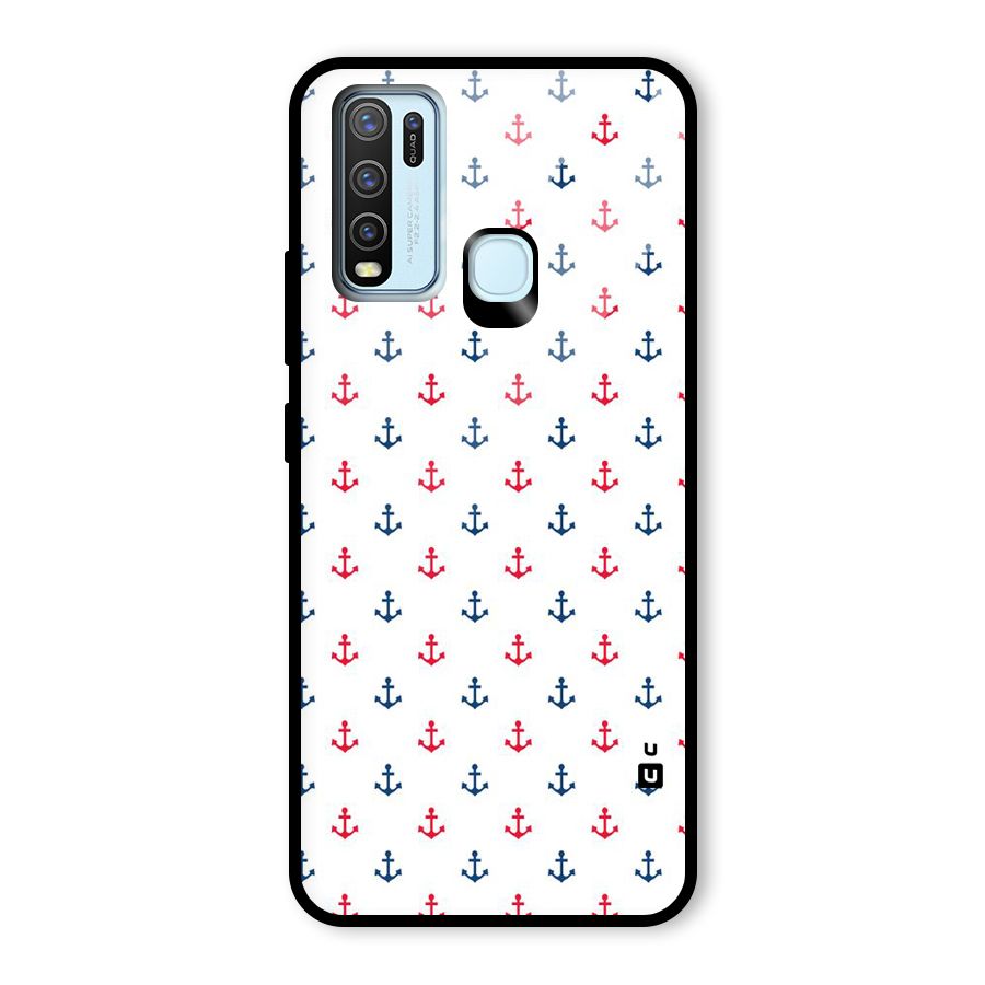 Minimal Anchor Pattern Glass Back Case for Vivo Y50