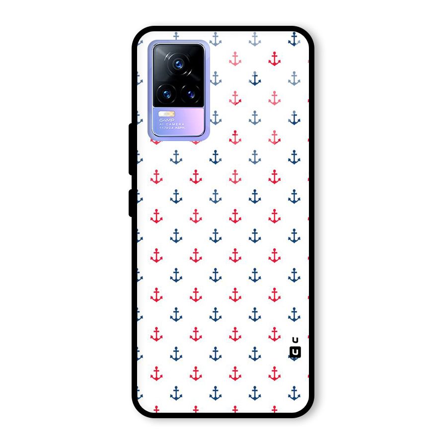 Minimal Anchor Pattern Glass Back Case for Vivo Y73