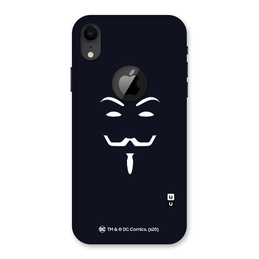 Minimal Anonymous Mask Back Case for iPhone XR Logo Cut