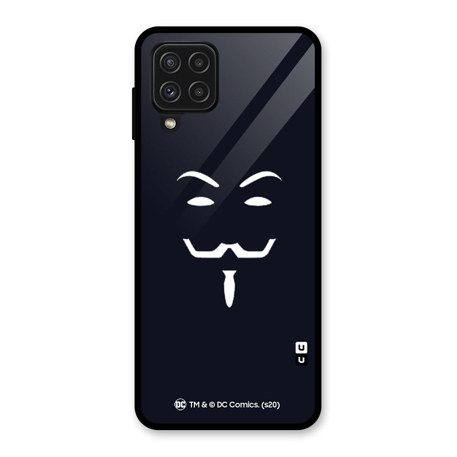 Minimal Anonymous Mask Glass Back Case for Galaxy A22 4G