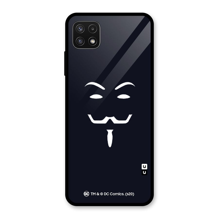 Minimal Anonymous Mask Glass Back Case for Galaxy A22 5G