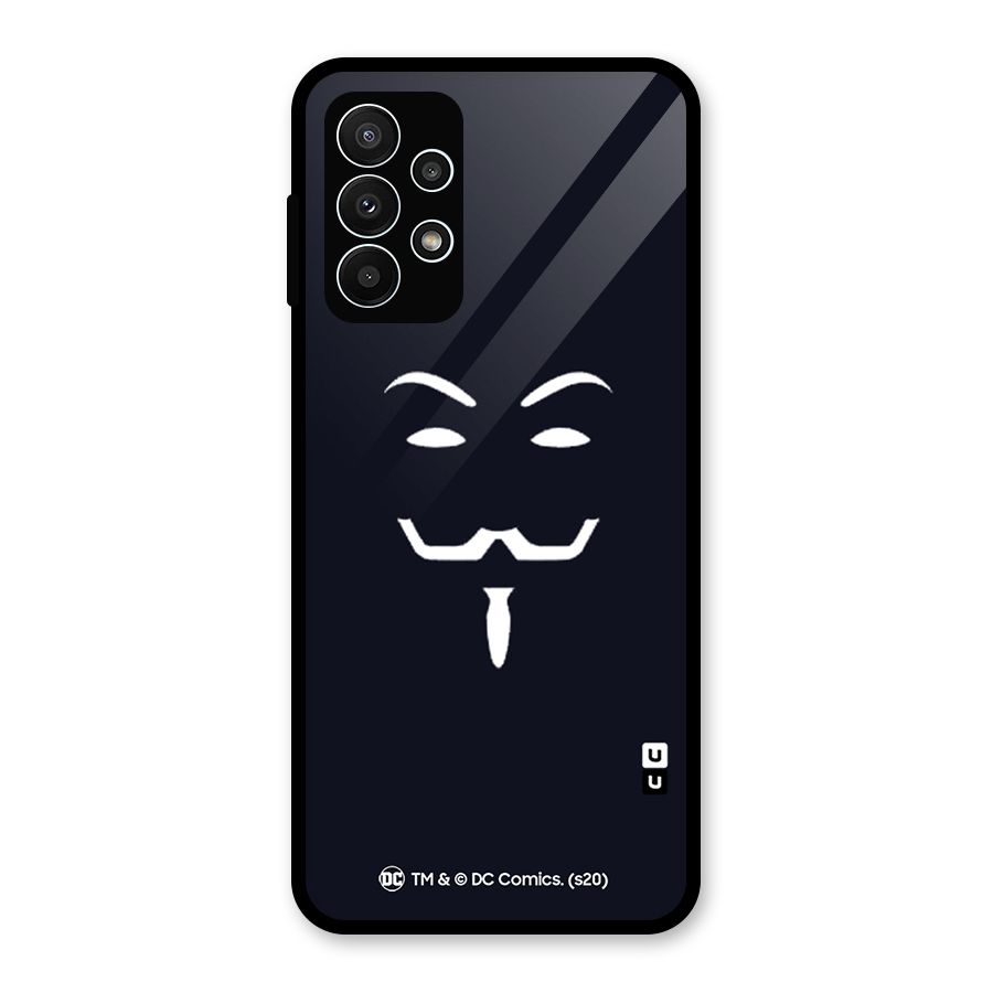 Minimal Anonymous Mask Glass Back Case for Galaxy A23
