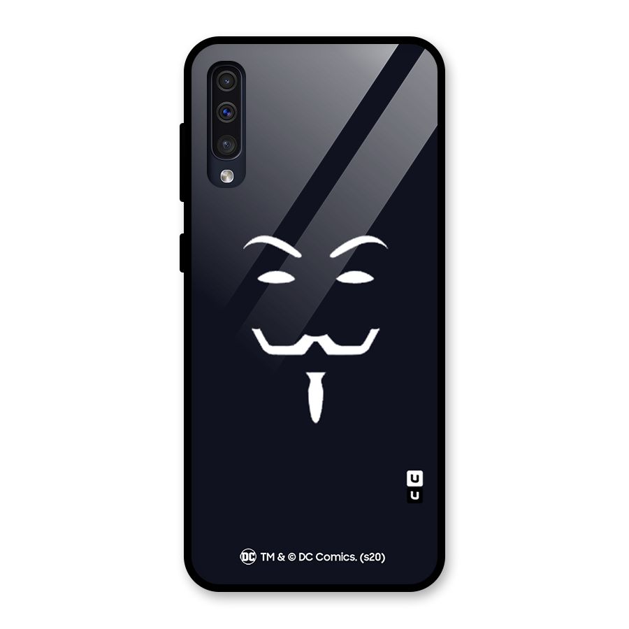 Minimal Anonymous Mask Glass Back Case for Galaxy A50