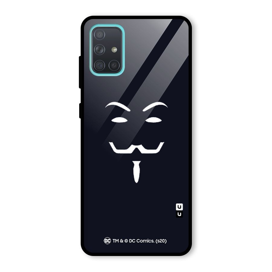 Minimal Anonymous Mask Glass Back Case for Galaxy A71