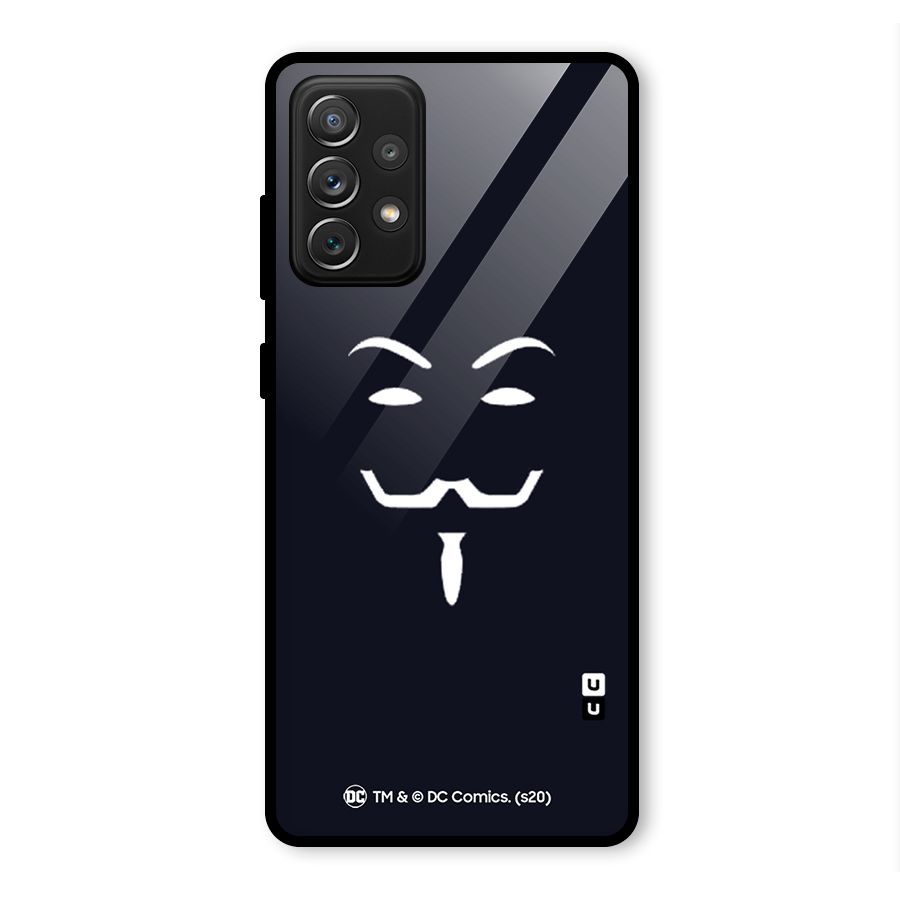 Minimal Anonymous Mask Glass Back Case for Galaxy A72