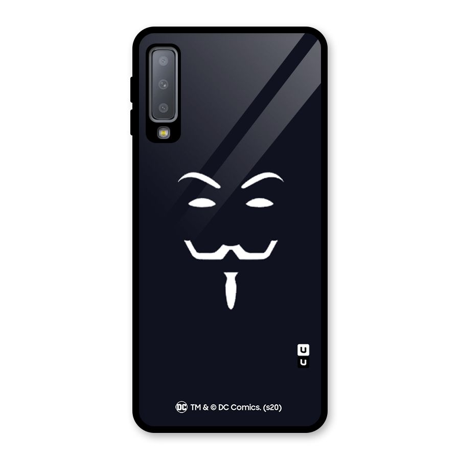 Minimal Anonymous Mask Glass Back Case for Galaxy A7 (2018)