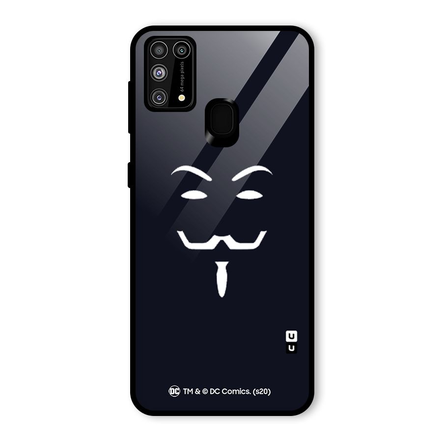 Minimal Anonymous Mask Glass Back Case for Galaxy F41
