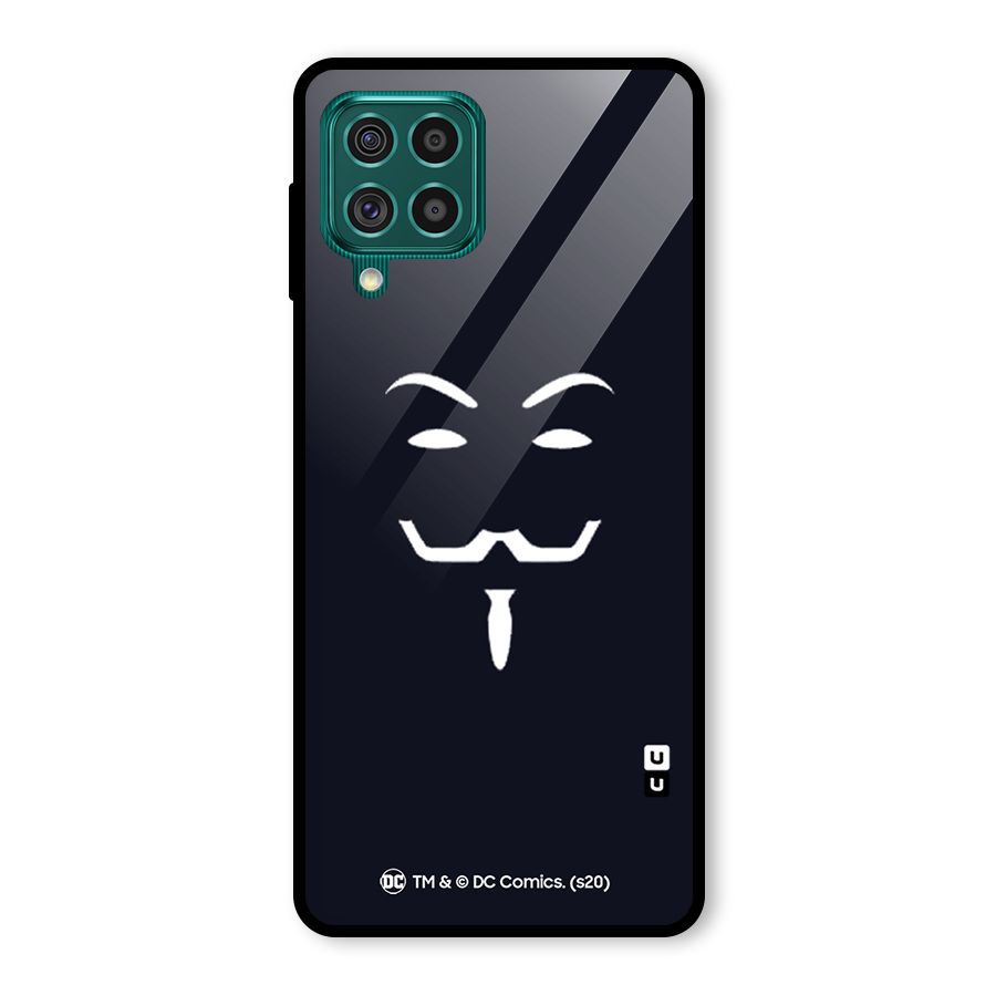 Minimal Anonymous Mask Glass Back Case for Galaxy F62