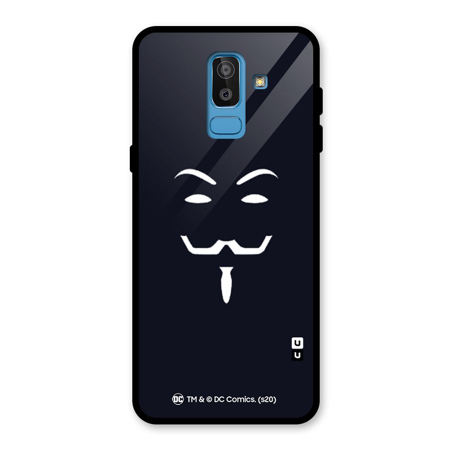 Minimal Anonymous Mask Glass Back Case for Galaxy J8