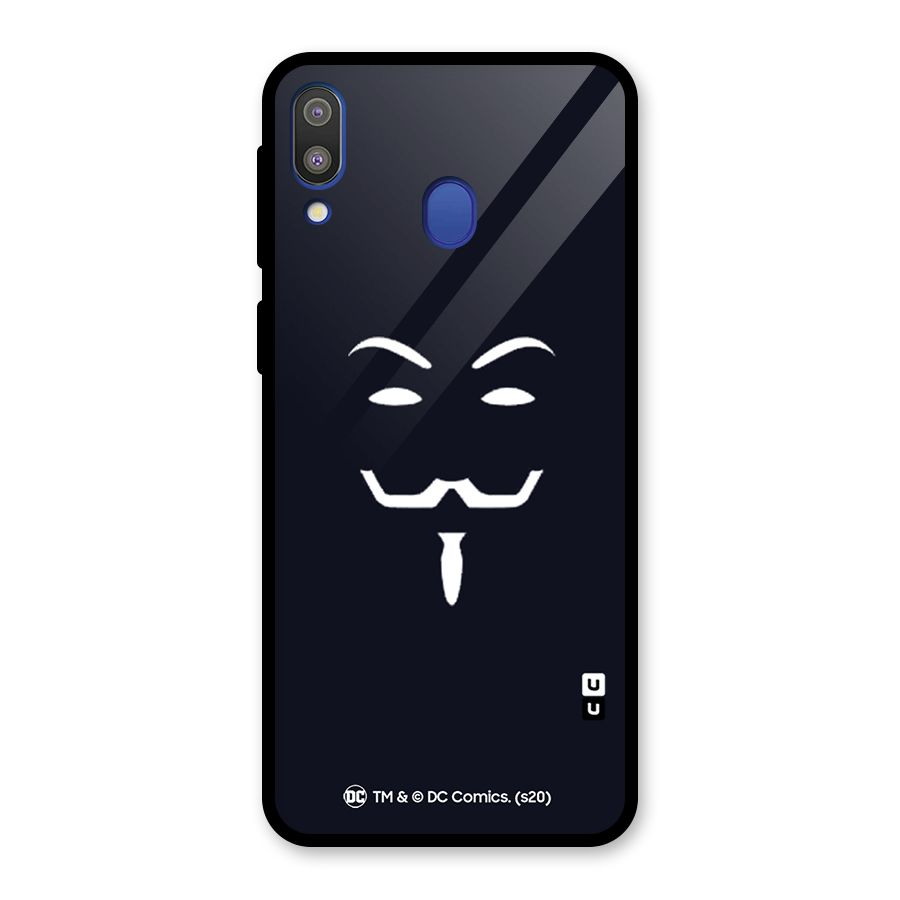 Minimal Anonymous Mask Glass Back Case for Galaxy M20