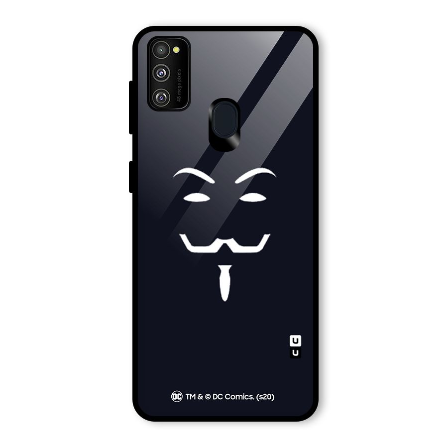 Minimal Anonymous Mask Glass Back Case for Galaxy M30s