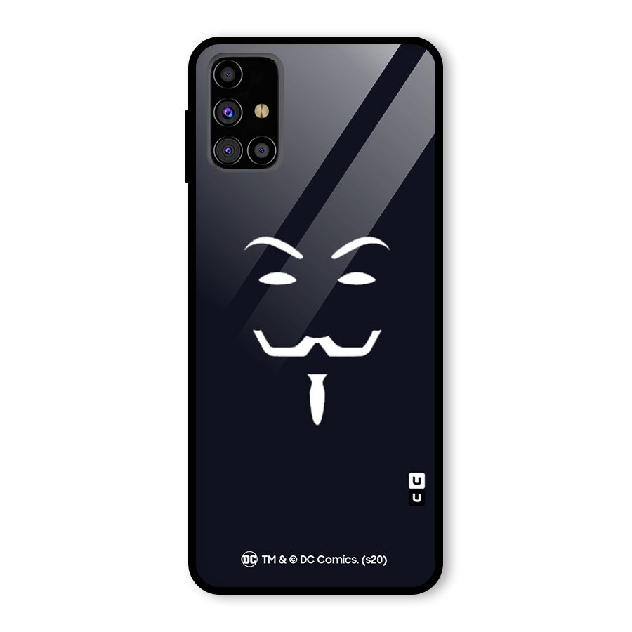 Minimal Anonymous Mask Glass Back Case for Galaxy M31s