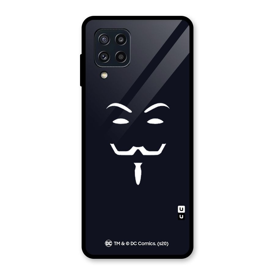 Minimal Anonymous Mask Glass Back Case for Galaxy M32