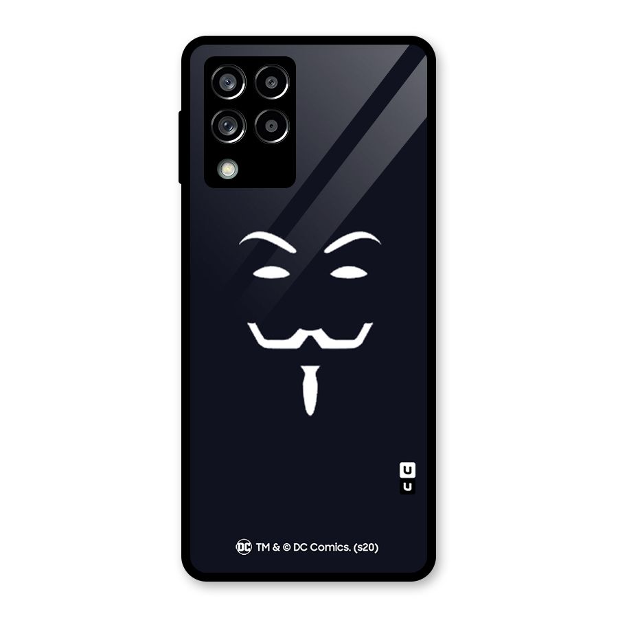 Minimal Anonymous Mask Glass Back Case for Galaxy M53 5G