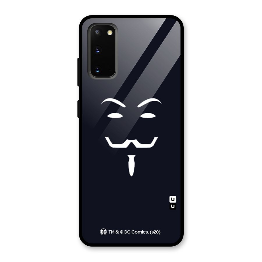 Minimal Anonymous Mask Glass Back Case for Galaxy S20