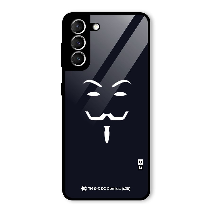 Minimal Anonymous Mask Glass Back Case for Galaxy S21 5G